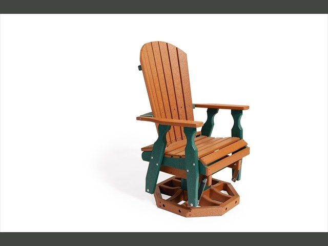 Fanback Swivel Glider cedar grn